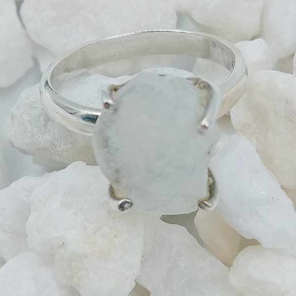 Sterling Silver Raw Rock Crystal Quartz - Picture 2 of 14